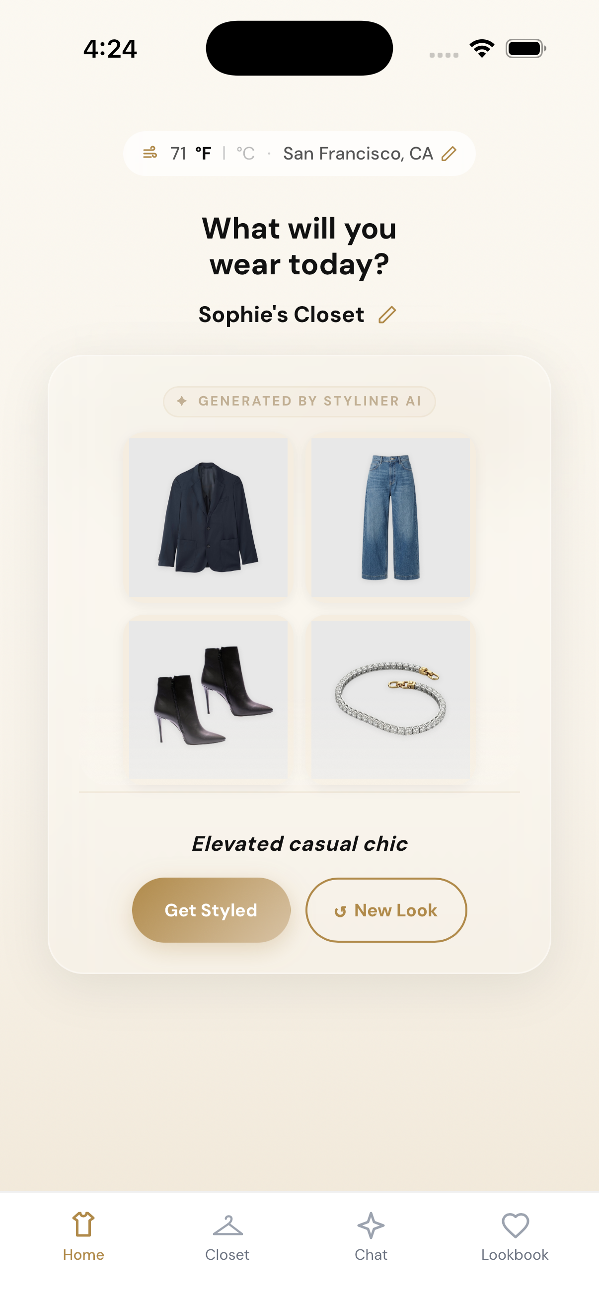 Styliner home screen